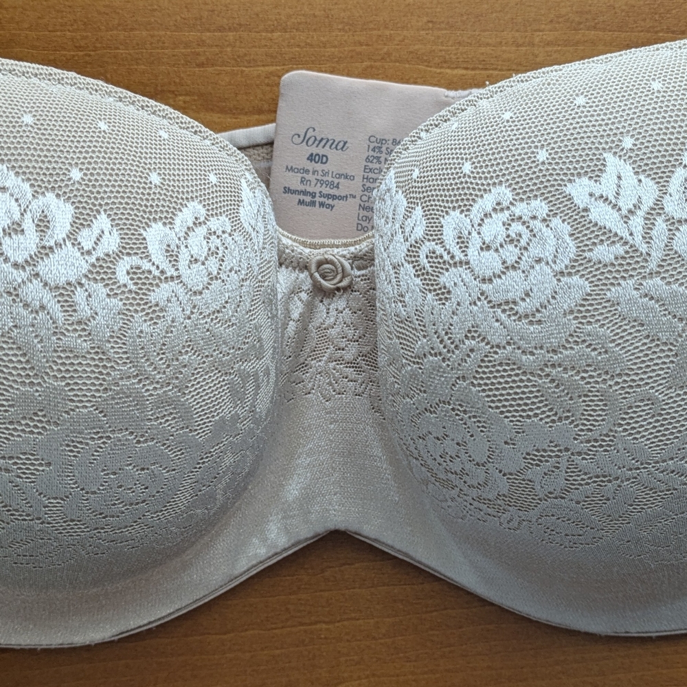 Soma White Lace Full-Coverage Bra
